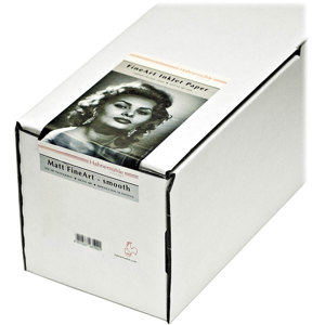  Hahnemuhle 44"x100' Roll Rice Inkjet Paper, 100% Alpha Cellulose, Laid Matte Finished Paper, 100gsm Weight, White 