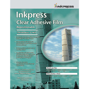  Inkpress AF131920 13x19" Repositionable Adhesive Clear Inkjet Film, 20 Sheets 
