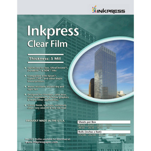  Inkpress Clear Film 5 mil. Polyester Inkjet Film, 11x17", 20 Sheets 