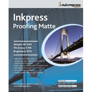  Inkpress Proofing Matte Single Sided Bright Alpha Cellulose Photograde Inkjet Paper, 5mil., 90gsm., 11x17", 100 Sheets 