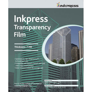  Inkpress Transparency, 7mil Resin Based Inkjet Film, 13x19", 50 Sheets 