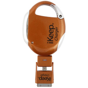 iKeep Universal Smartphone Retractable Charger & Clip IK2GLD