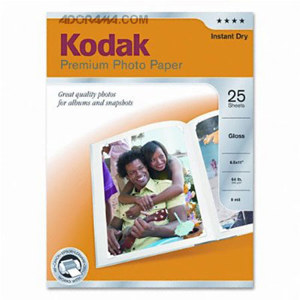  Kodak Premium Glossy Photo Inkjet Paper, 8.5x11", 25 Sheets 