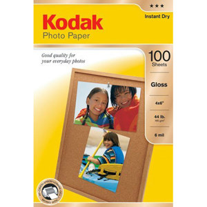  Kodak Photo Gloss Inkjet Paper, 4x6", 100 Sheets. 