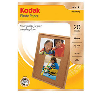  Kodak Photo Gloss Inkjet Paper, 4x6", 20 Sheets. 
