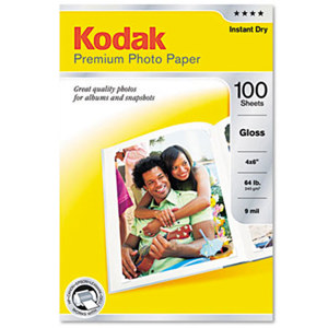  Kodak Premium Glossy Photo Inkjet Paper, 4x6", 100 Sheets 