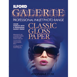  Ilford Galerie Classic Gloss Resin Coated Inkjet Paper, 9 mil., 8.5x11", 25 Sheets 