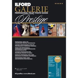  Ilford GALERIE  Gold Cotton, Smooth, Inkjet Paper, 13x19", 25 Sheets 