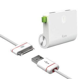 iLuv RockWall Combo Dual USB Wall Charger, Charge/Sync Cable, White: Picture 1 regular