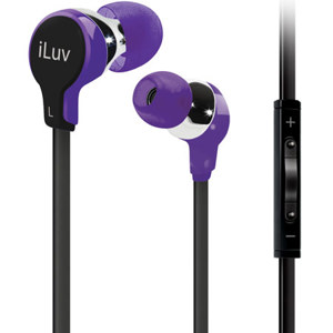 iLuv iEP317 Stereo Earphones with Apple Remote Control & Mic - Purple: Picture 1 regular