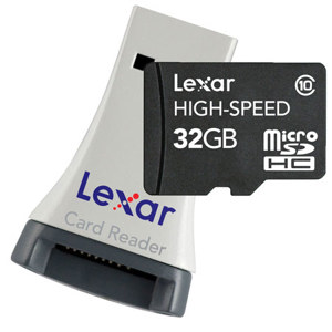 Lexar 32GB High-Speed microSDHC Secure Digital Memory Card with Card Reader: Picture 1 regular