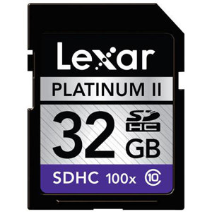 Lexar LSD32GBSBNA100 32GB 100x Platinum II Series Class 10 SDHC Memory Card: Picture 1 regular
