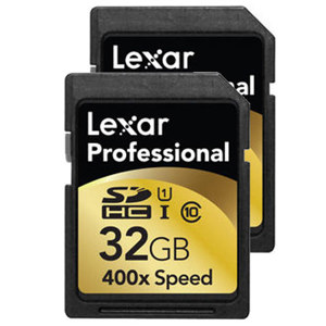 Lexar 32GB Class 10, Professional 400x SDHC UHS-I Memory Card for Cameras 2PK: Picture 1 regular