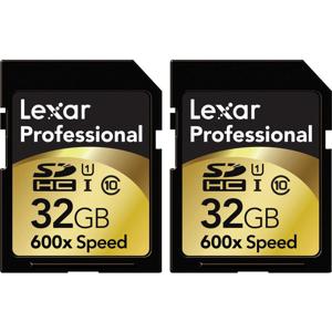 Lexar Two-Pack of 32GB Class 10, Professional 600x SDHC UHS-I Memory Cards: Picture 1 regular