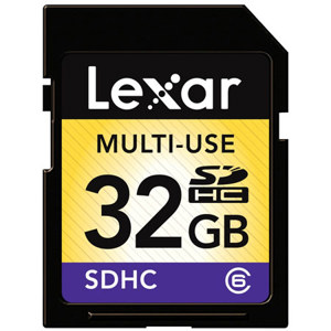 Lexar Multi-Use 32GB Class 6 SDHC Flash Memory Card
