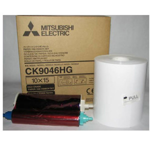  Mitsubishi 6" Wide HG Paper Roll & Inksheet for 600 Photos, Size: 4x6", for some CP Series Dye Sublimation Thermal Printers 