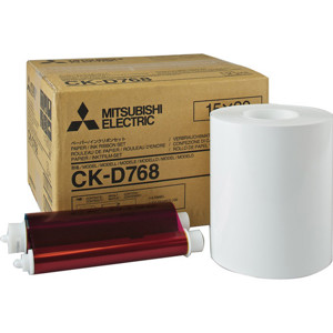  Mitsubishi 6x8" Paper Roll and Inksheet Dye Sub Media for CP-D70DW / CP-D707DW Printers, 400 Photos 