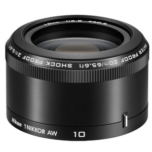  Nikon 1  AW 10mm f/2.8 Lens for Mirrorless Camera System, Black 