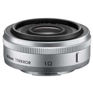  Nikon 1  10mm f/2.8 Lens for Mirrorless Camera System - Silver - Refurbished by  U.S.A. 