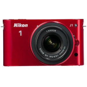 Nikon 1 J1 10.1MP Digital Camera with 10-30mm f/3.5-5.6 VR Lens in Red (Refurbished) $199
