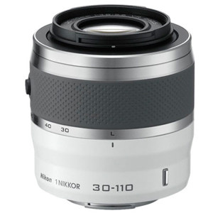  Nikon 1 30-110mm f/3.8-5.6 VR Lens for Mirrorless Camera System - White 