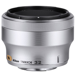  Nikon 1  32mm f/1.2 Lens for  1 Cameras, 28deg. Angle of View, 0.08x Magnification, Silver 