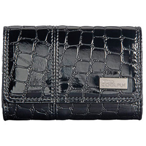 Nikon Coolpix S Series Faux Crocodile Skin Case, Black: Picture 1 regular
