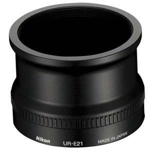  Nikon UR-E21 Adapter Ring, Connects WC-E76 Wide Conversion Lens to the Coolpix P6000 Camera. 