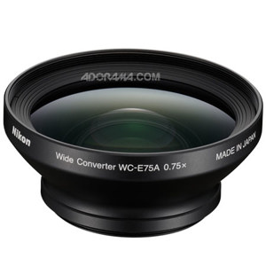  Nikon WC-E75A Wide Angle Converter Lens for the Coolpix P7000, Requires UR-E22 Adapter Ring. 