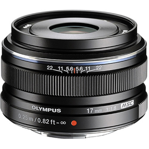  Olympus M. Zuiko Digital 17mm f/1.8 Lens - Black - for Micro Four Thirds System 