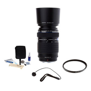 Olympus Zuiko 70-300mm F/4-5.6 E-ED Digital Lens Kit for E Series DSLRs - (Four Thirds System) with Pro Optic 58mm MC UV Filter, Lens Cap Leash, Digital Camera & Lens Cleaning Kit