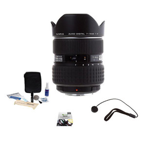  Olympus Zuiko 7-14mm F/4 E-ED Digital Zoom Lens for E Series DSLRs - (Four Thirds System) - Bundle With New Leaf 3 Year (Drops & Spills) Warranty, Cleaning Kit, Lens Cap Leash 
