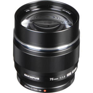  Olympus M. Zuiko Digital 75mm f/1.8 Lens, Black - for Micro Four Thirds System 
