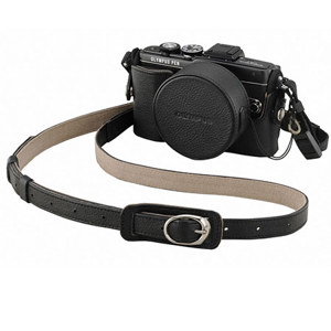 Olympus LC-60.5GL Leather Lens Cover for 14-42mm EZ Lens, Black 