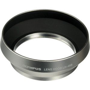  Olympus LH-48B Silver Metal Lens Hood for M.ZUIKO Digital 17mm f1.8 Lens 