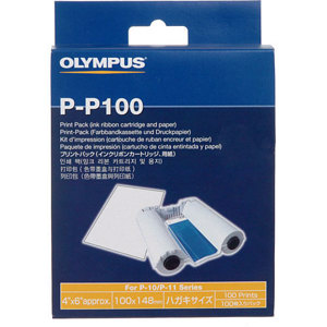  Olympus P-P100WW, 4x6" Print Pack for the  P-10 and P-11 Dye-Sublimation Printer, Pack of 100 Sheets & 1 Ribbon. 