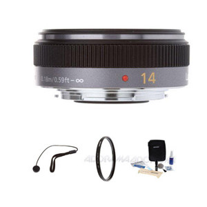  Panasonic H-H014 Lumix G 14mm, f/2.5 Aspherical Lens for Micro Four Thirds Lens Mount Systems with Accessories 
