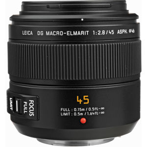  Panasonic 45mm f/2.8 Leica DG Macro-Elmarit Aspherical Lens Mega O.I.S. for Micro Four Thirds Lens Mount Systems 
