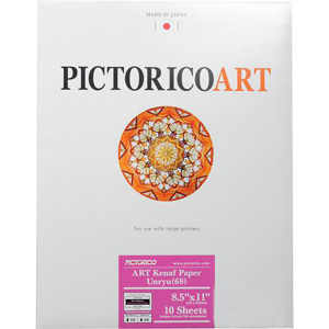  Pictorico MW1UL-LTR Art Kenaf 68, Dual Sided Inkjet Paper with Matte Unryu Surface, 93gsm, 5.9 mil., 8.5x11", 10 Sheets. 