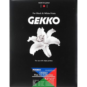  Pictorico Gekko 8.5x11" Fine Art Collection Sample Pack with 2 Sheets Each of Blue Luster, Red Glossy, Green Glossy & Black Matte. 