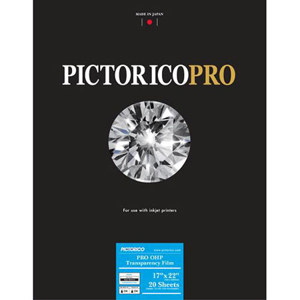  Pictorico TPU100, Premium Over Head Projector Transparency Inkjet Film, 170gsm, 5.2mil., 17x22", 20 Sheets 