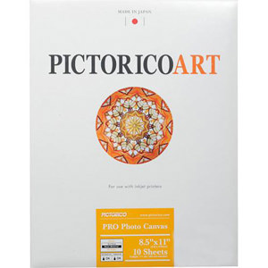  Pictorico PR12SH Pro, Light Weight Resin Coated Inkjet Paper with Semi Gloss Canvas Texture Surface, 180gsm, 7.1 mil., 8.5x11", 10 Sheets. 