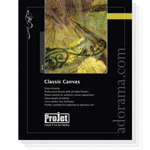  Projet Fine Art Canvas, Matte Surface Archival Inkjet Textile, 18.0 mil., 17x22", 10 Sheet Pack 