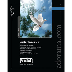  Projet Photo Luster Supreme Inkjet Paper, 10.5 Mil, 8.5x11", 50 Sheet Pack Wilhelm Institute Certified 