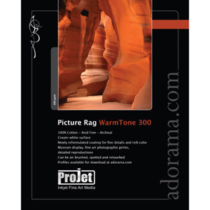  ProJet Picture Rag Warm Tone, Dual Sided, Smooth Matte Surface, Archival Fine Art Inkjet Paper, 300gsm, 5x7", 50 Sheets. 
