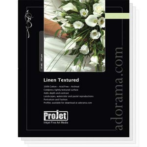  ProJet Watercolor Linen Texture, Archival Natural White Inkjet Paper, 15mil., 4x6", 50 Sheets 