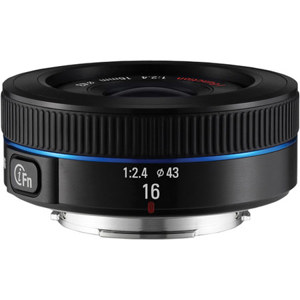 Samsung 16mm f/2.4 Ultra Wide Pancake Lens for NX Cameras - Black 