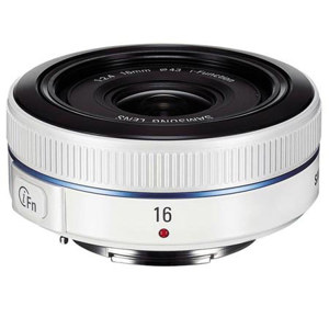  Samsung 16mm f/2.4 Ultra Wide Pancake Lens for NX Cameras - White 