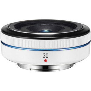  Samsung 30mm f/2.0 NX Pancake Lens for NX Series Digital Cameras, White 