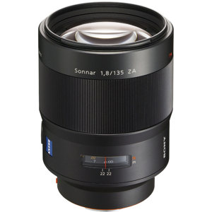 Sony 135mm f/1.8 Sonnar T* a (alpha) Mount Digital SLR Telephoto Lens with Hood, by Carl Zeiss 